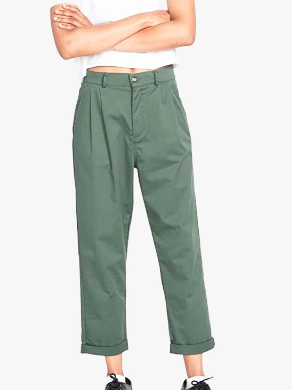 Volcom Frochickie Barrel Leg Trousers in Sage Green - Size 28